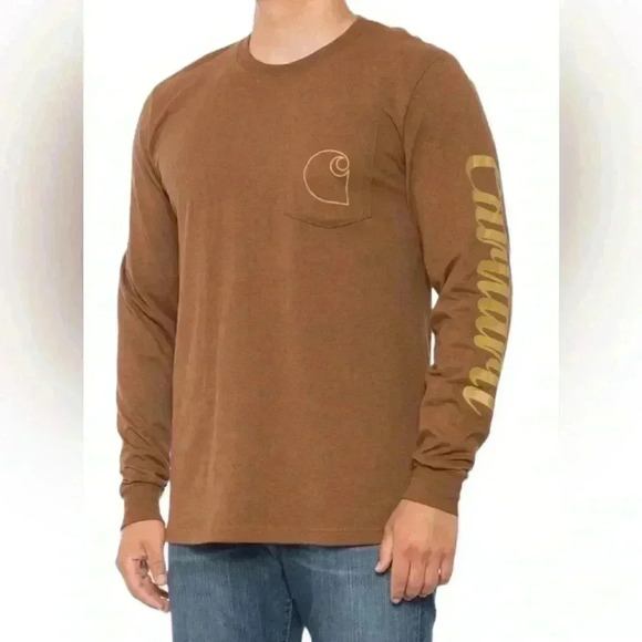 Carhartt 105421 Relaxed Fit Heavyweight C-Graphic T-Shirt Long Sleeve Size Small - Picture 1 of 9